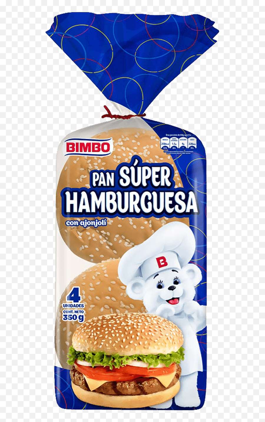 Pan Bimbo Super Hamburguesa Png - Pan De Hamburguesa Super,Hamburguesa Png