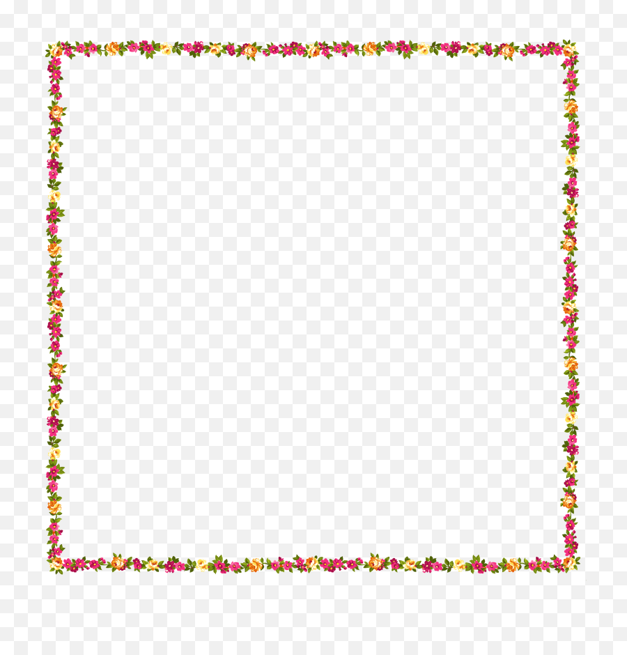 Transparent Floral Frame Decor Png Clipart - Simple Colorful Border Design,Decor Png
