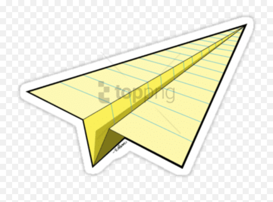 Paper Airplane 10 - Yellow Paper Plane Png,Tumblr Stickers Png