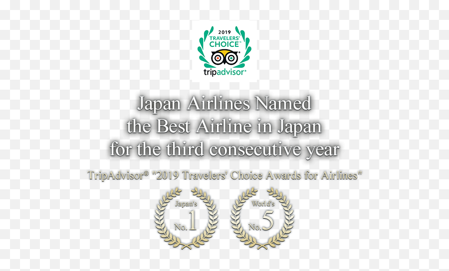 Tripadvisor Has Awarded Japan Airlines As 2019 Best Airline - Circle Png,Jp Logo