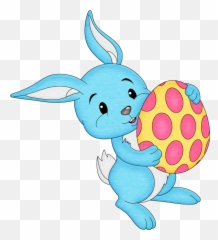 Download Blue With Transparent Egg Bunny Easter Clipart Png - Background
