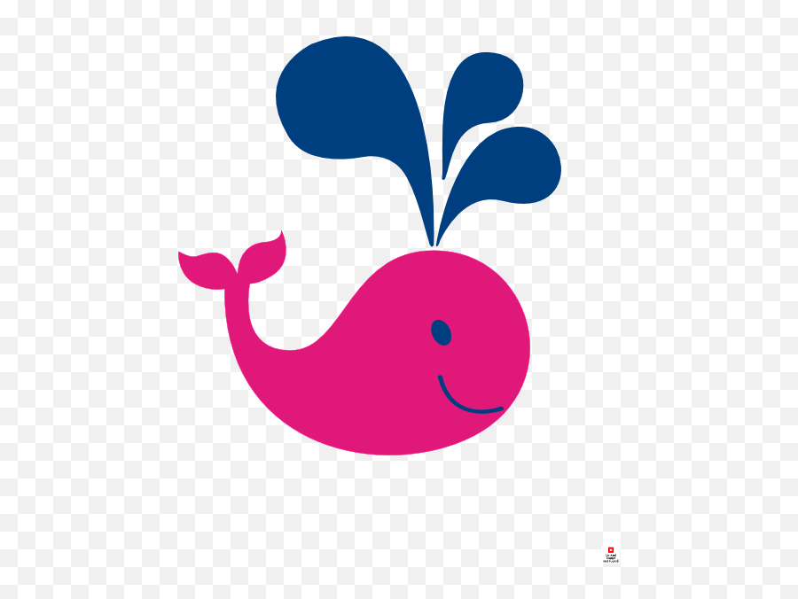 Png Cute Pink And Navy Whale Clip Art - Pink Baby Whale Clipart,Whale Clipart Png