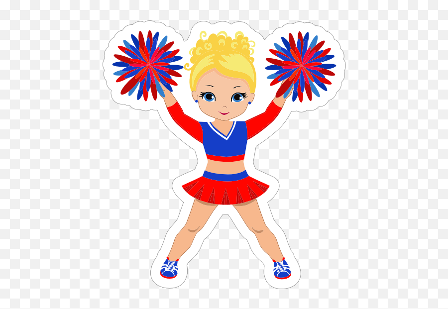 Cute Cheerleading Sticker - Cute Cheerleader Clipart Png,Cheerleader Png