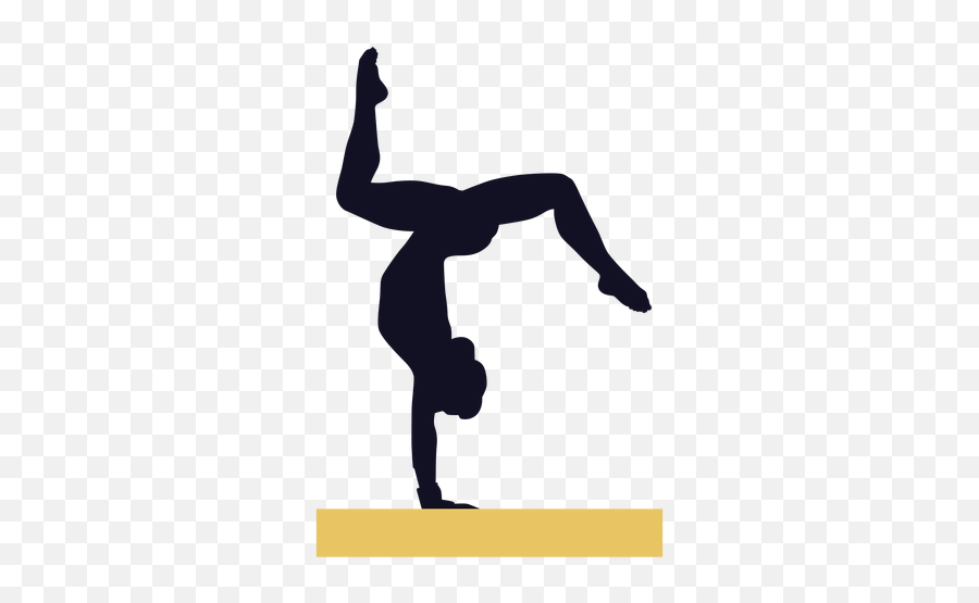 Gymnast Woman Exercise Balance Beam Silhouette - Transparent Silhouette Png,Balance Png
