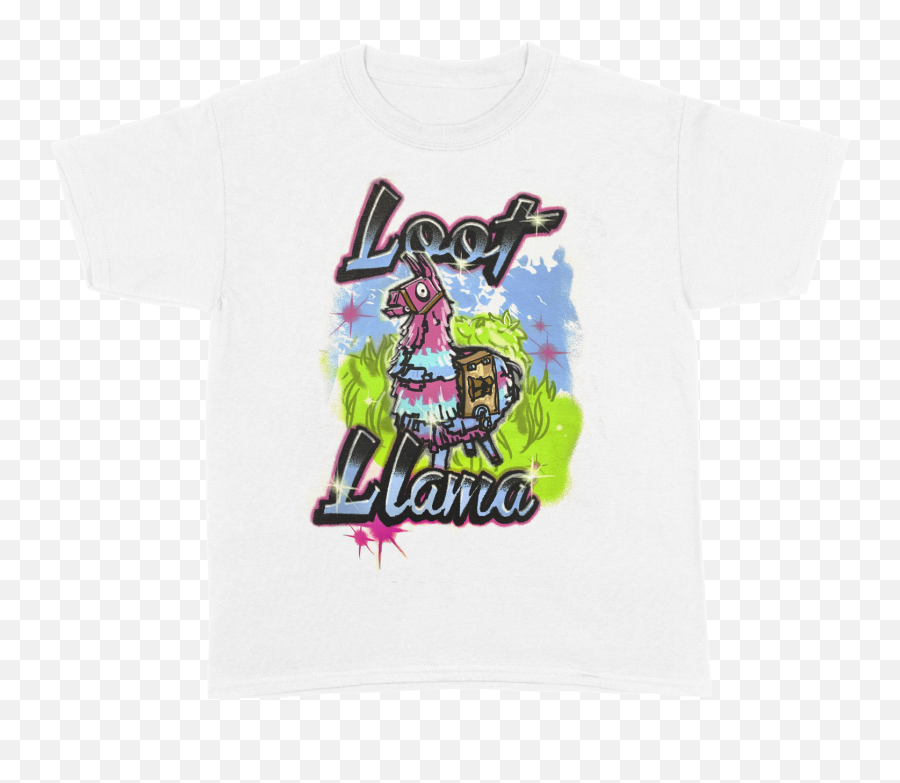 Fortnite Loot Llama White Tee - Active Shirt Png,Fortnite Loot Png