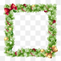 Square Christmas Frame Background Png - Merry Border Clipart