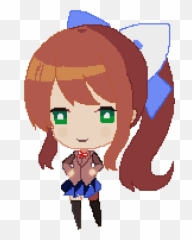 Png Sprite Jpg Royalty Free Download - Monika Doki Doki Chibi,Monika Png