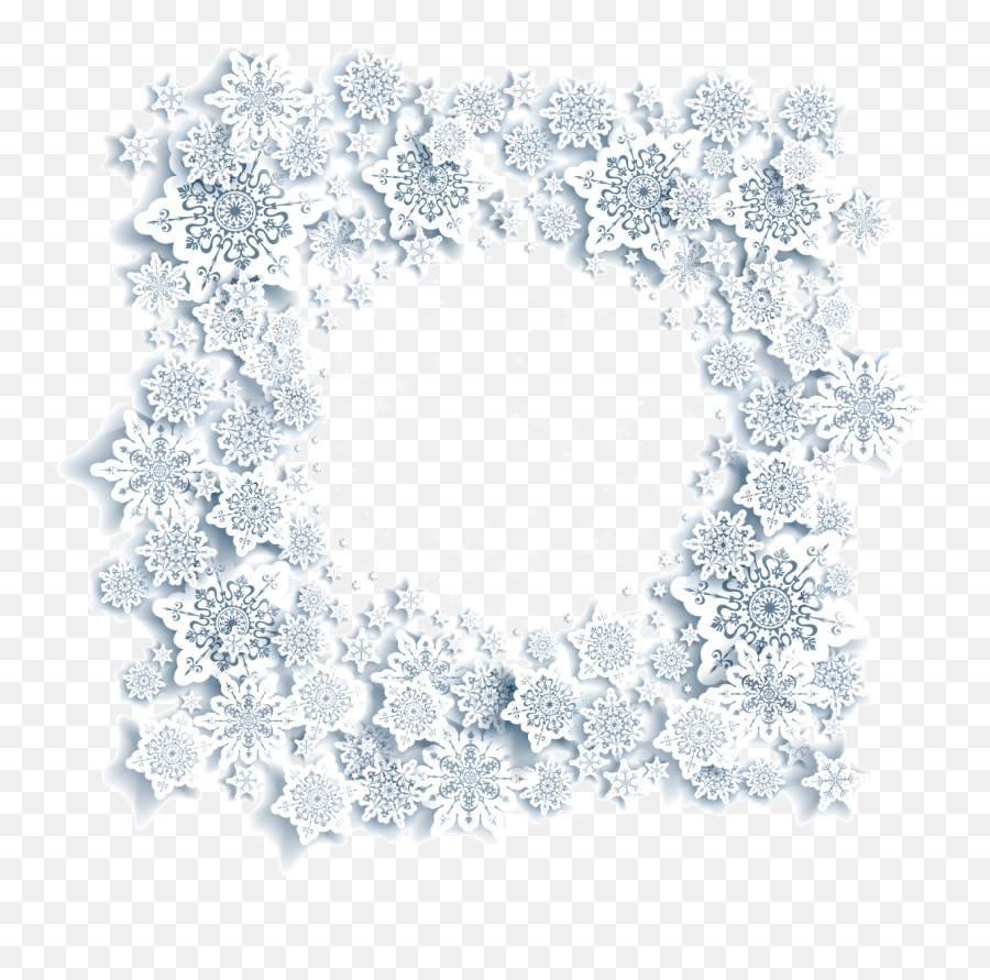 Snowflake Drawing Christmas - Snowflake Border Png Download Circle,Snowflake Border Png