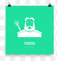 Poseidon Square Poster Unframed - Emblem Png,Poseidon Png