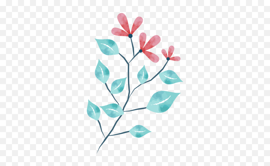 Cute Watercolor Flower Leaves - Transparent Png U0026 Svg Vector Transparente Flores De Acuarela Png,Watercolor Floral Png