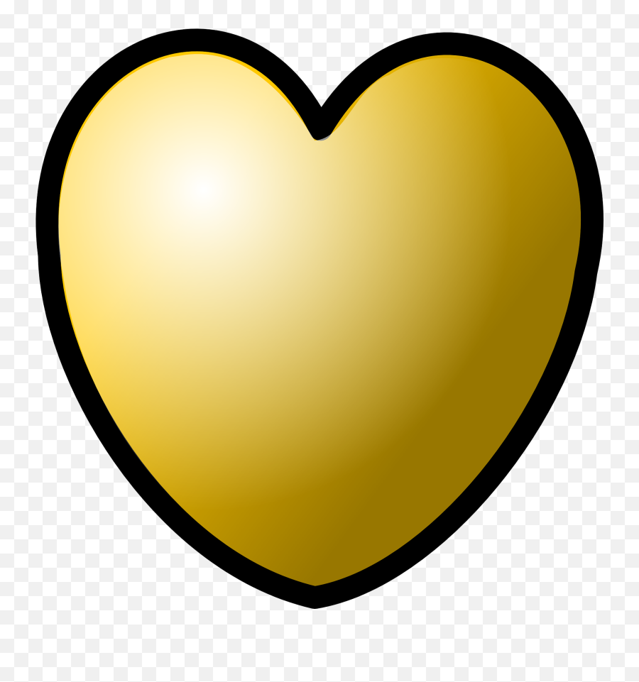 Picture Of Yellow Heart Free Image - Cartoon Gold Heart Png,Yellow Heart Png