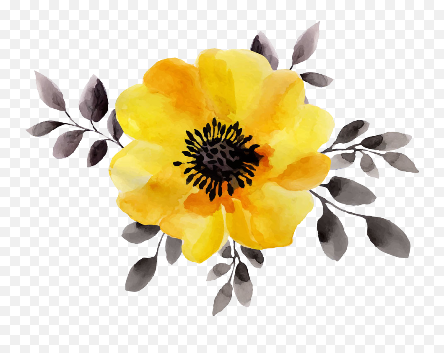 Flower Yellow Watercolor Painting Stock Illustration - Watercolor Yellow Flowers Png,Watercolor Flowers Transparent Background