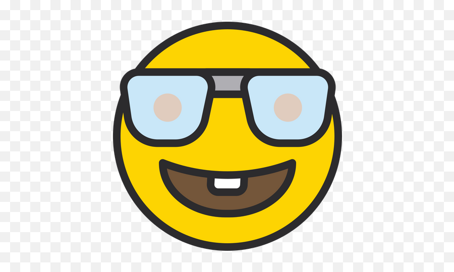 Nerd Face Emoji Icon Of Colored Outline Style - Available In Happy Png,Nerd Emoji Png