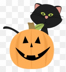 Cute Halloween Cat - Clipartsco No Background png