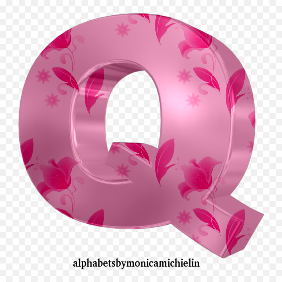 Monica Michielin Alphabets Pink Flowers Pastel Alphabet - Girly Png,Q Png