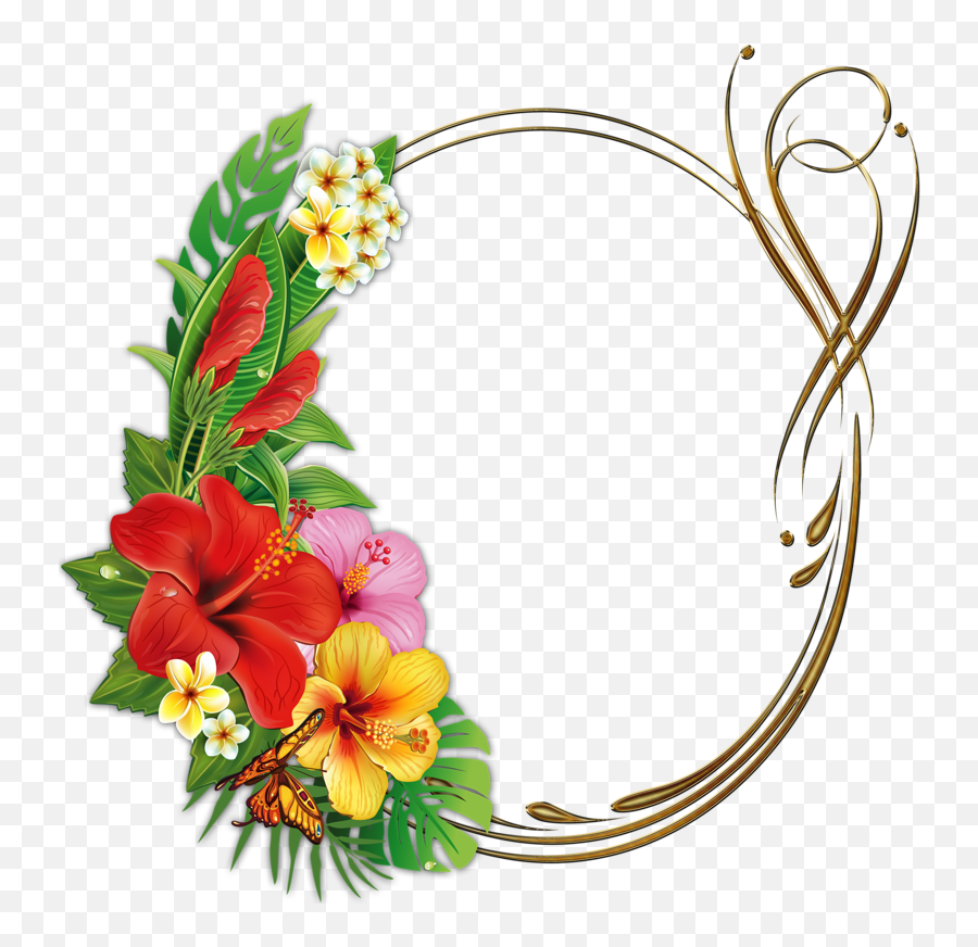 Download Free Frames Picture Flower Png Hq - Death Photo Flower Frame Png,Hawaiian Flower Icon