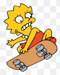 Simpsons Transparent Skateboard Png Picture 1180548 - Lisa Simpson On Skateboard,Lisa Simpson Png