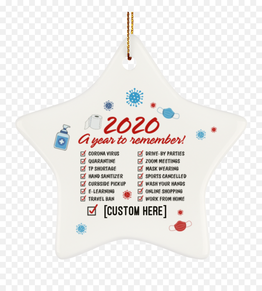 Personalized 2020 A Year To Remember - Swing Tag Png,Icon Christmas Ornaments