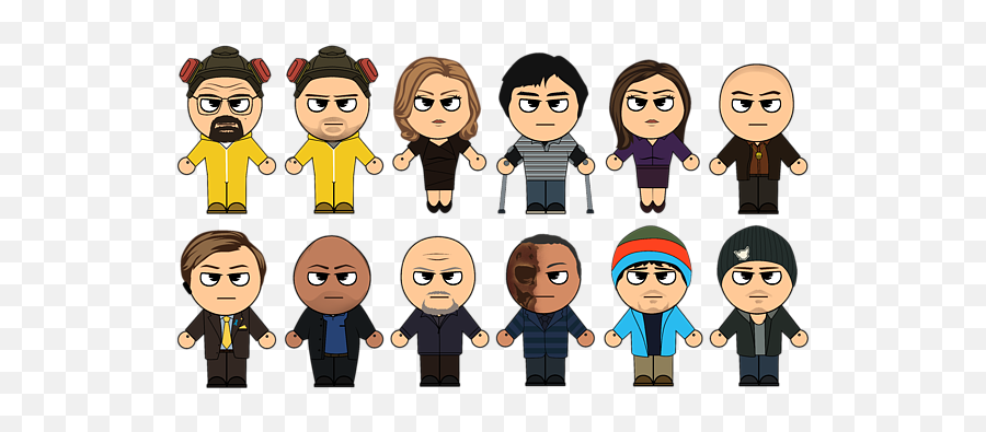 Breaking Bad Main Characters Chibi Amc Manga - All Breaking Bad Characters Poster Png,Jesse Pinkman Icon