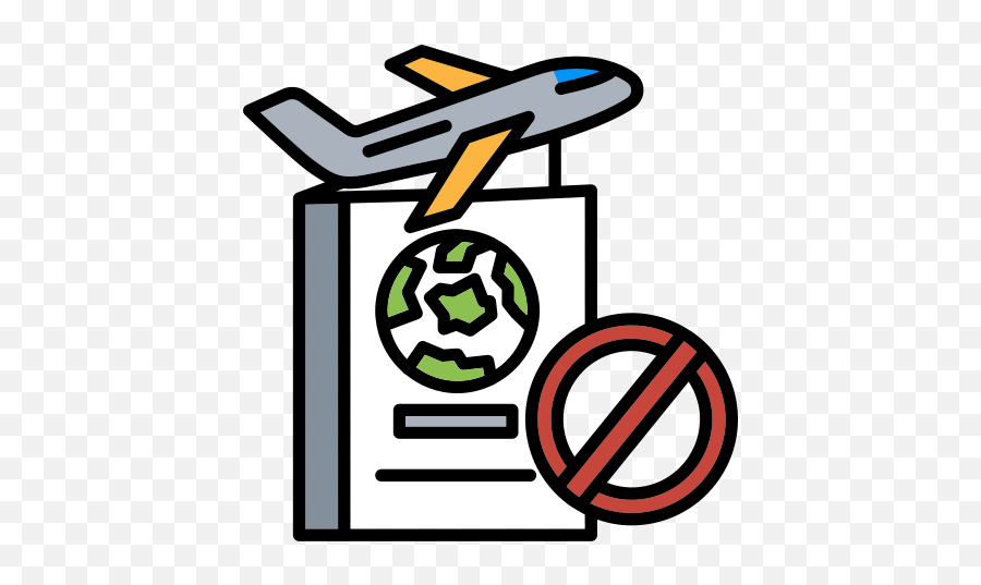 Not Travel Passport Plane Prohibit Bananded Baned Free - Language Png,Plane Vector Free Icon