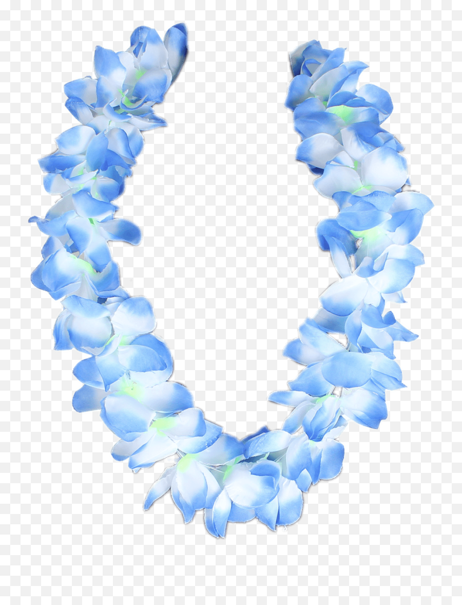 Blue Hawaiian Flower Necklace - Transparent Hawaiian Leis Png,Hawaiian Flowers Png