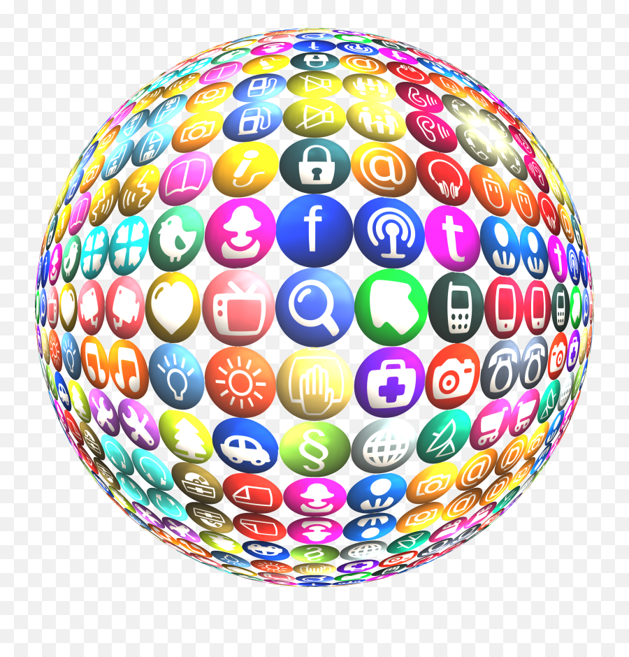 Free Png Social Media Icons - Konfest Social Media Globe Png,Social Media Icons Transparent Background