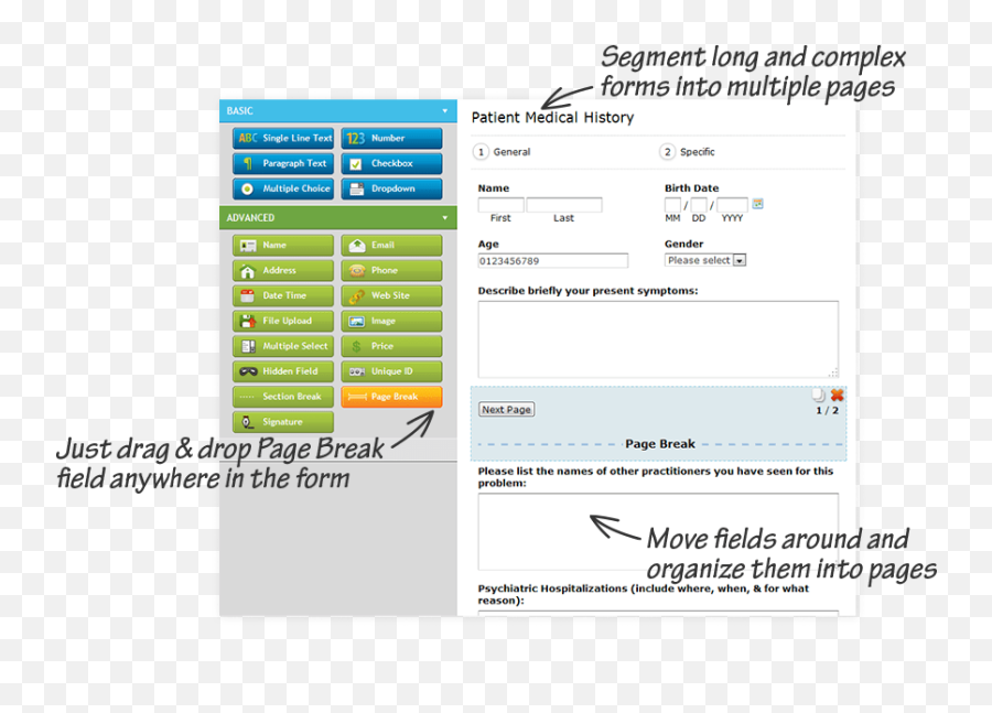 Download Hd Segment Advanced Forms Into - Form Fields Date Png,Page Break Png