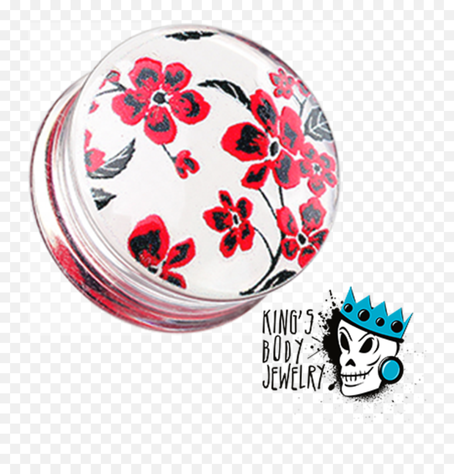 Clear Cherry Blossom Plugs 2 Gauge - 1 Inch Floral Design Png,Transparent Cherry Blossom