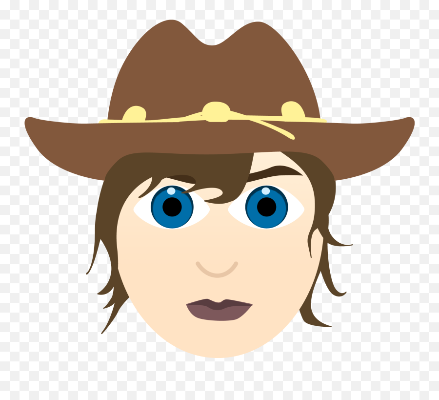 Download Waling Dead Emoji Carl Grimes - Carl Walking Dead Emoji Png,Cowboy Emoji Png