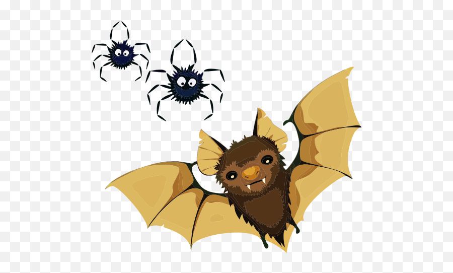 Vampire Bat And Spiders Free Svg - Little Brown Bat Facts Png,Cute Spider Png