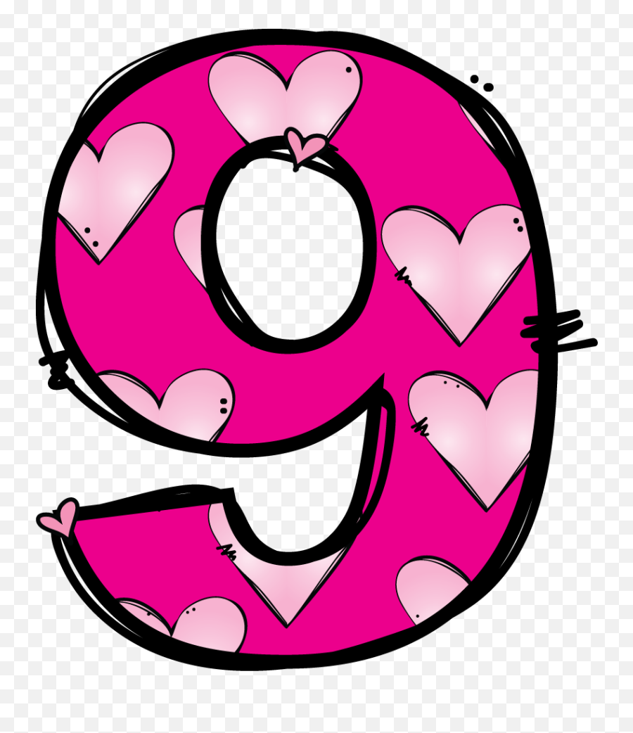 Number 2 Clipart Pink 9 - 9 Clipart Png,Number 9 Png