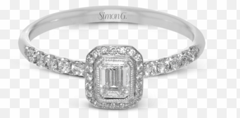Download Romantic Petite Emerald Halo Ring Png Image With No - Engagement Ring,Halo Ring Png