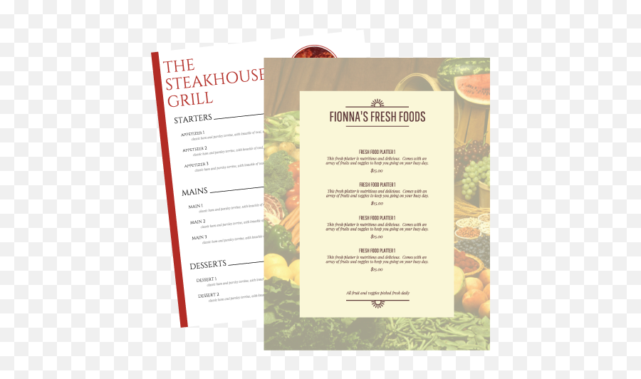 Make Appealing Menus - Venngage Online Menu Maker Make Menu Card Png,Menu Png