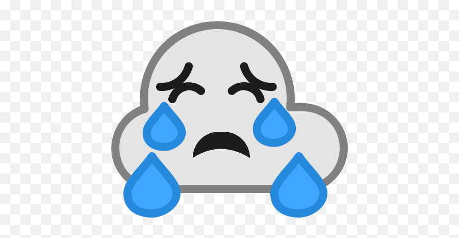 Cloud Cry Emoticon Rain Smiley Weather Icon - Rain Emoticon Png,Rain Emoji Png