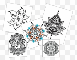 Download Hd Henna Mandala Yoga Large - Temporary Tattoo png