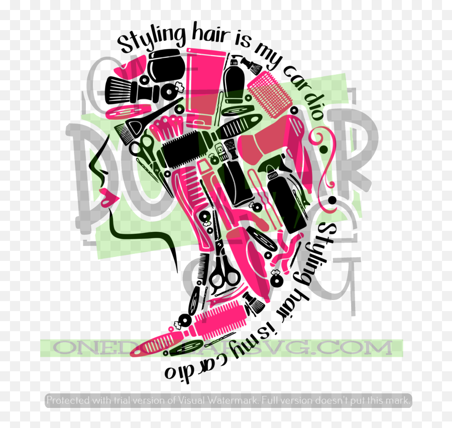 Styling Hair Is My Cardio - Svg Design Graphic Design Png,Dio Hair Png