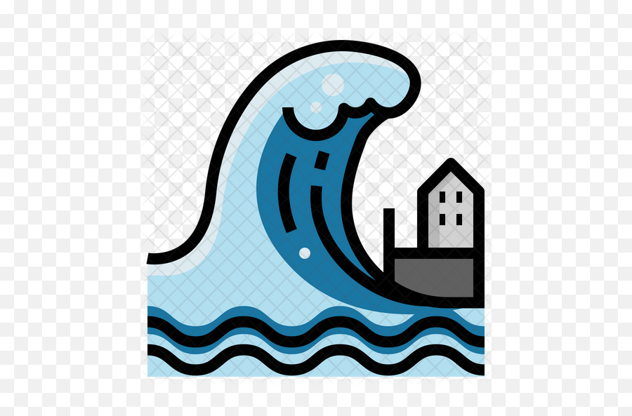 Tsunami Icon Of Colored Outline Style - Horizontal Png,Tsunami Png