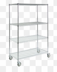 Wire Cart With Casters 4 - Wire Cart Png,Shelf Png