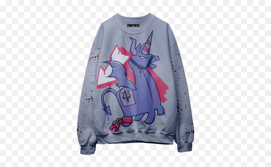 Evil Llama Crewneck Sweatshirt - Lil Whip Fortnite Clothing Png,Fortnite Llama Png
