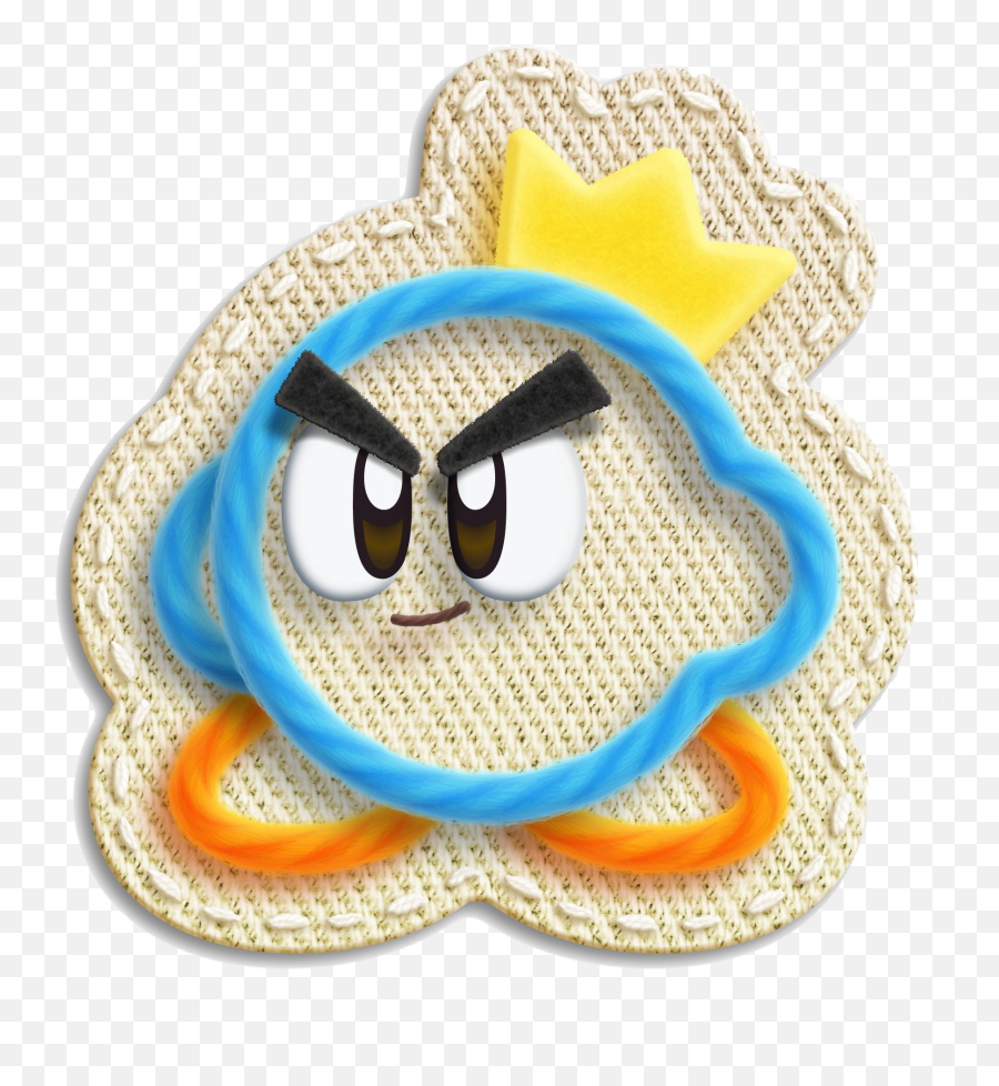 Download Hd Trollface - Kirby Epic Yarn King Transparent Png Epic Yarn Kirby,Kirby Face Png