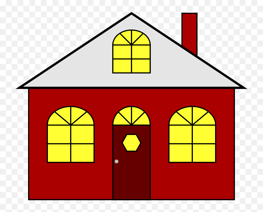 Clip Art Silhouette House Free Vector - House With Lights On Clipart Png,House Clipart Transparent