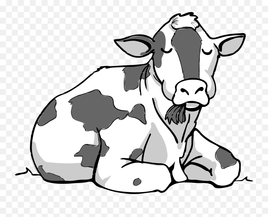 Food Clipart Cow Transparent Free For Download - Cow Sitting Clipart Black And White Png,Cow Icon Cliart