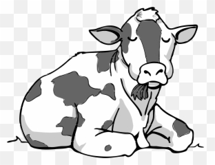 Food Clipart Cow Transparent Free For Download - Cow Sitting Clipart Black And White png