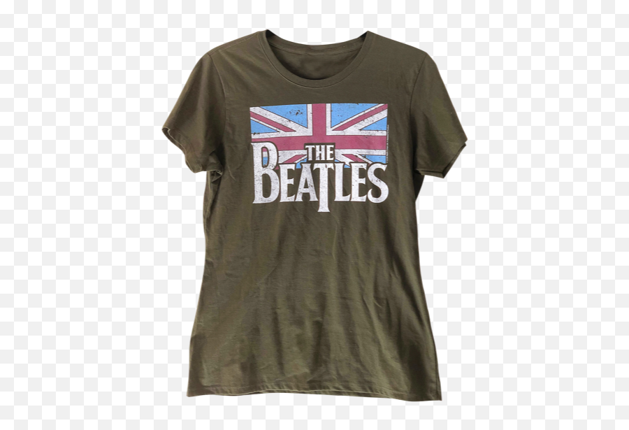 Beatles Distressed Logo Vintage Graphic T Shirt - Beatles Flag T Shirt Png,Beatles Png