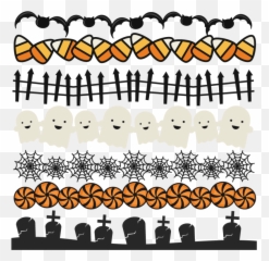 Borders Png - Halloween Borders Set Svg Scrapbook Title Banner Clipart