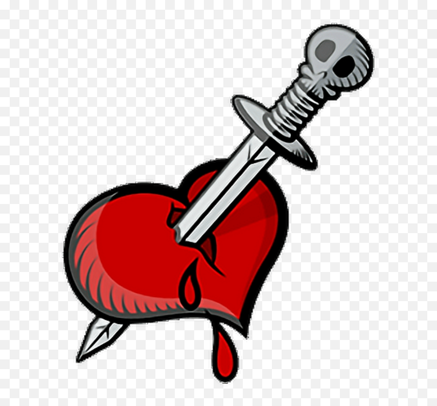 Heart Sword Blood Knife Brokenheart Breck Bloodyheart - Un Corazon Con Una Espada Png,Cartoon Knife Png