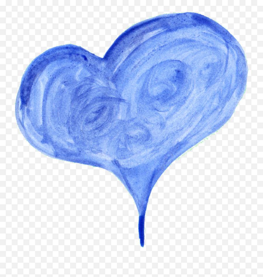 Blue - Watercolor Heart Png Transparent Background,Watercolor Png