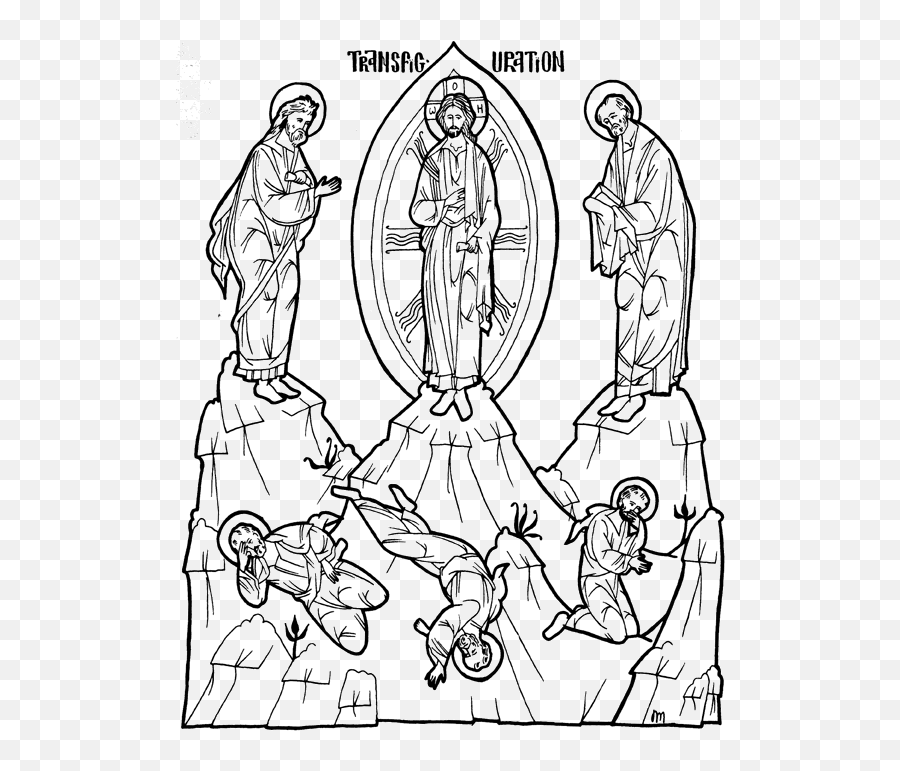 Transfiguration Of Our Lord Jesus Christ - Transfiguration Icon Coloring Page Png,St Elias Icon