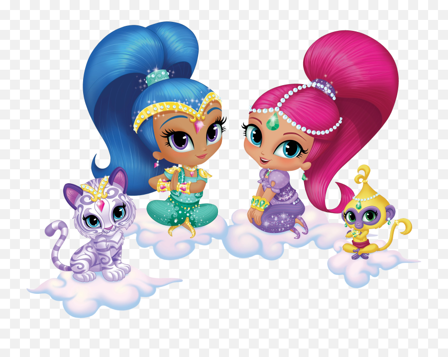 Shimmer And Shine With Tiger Monkey Png