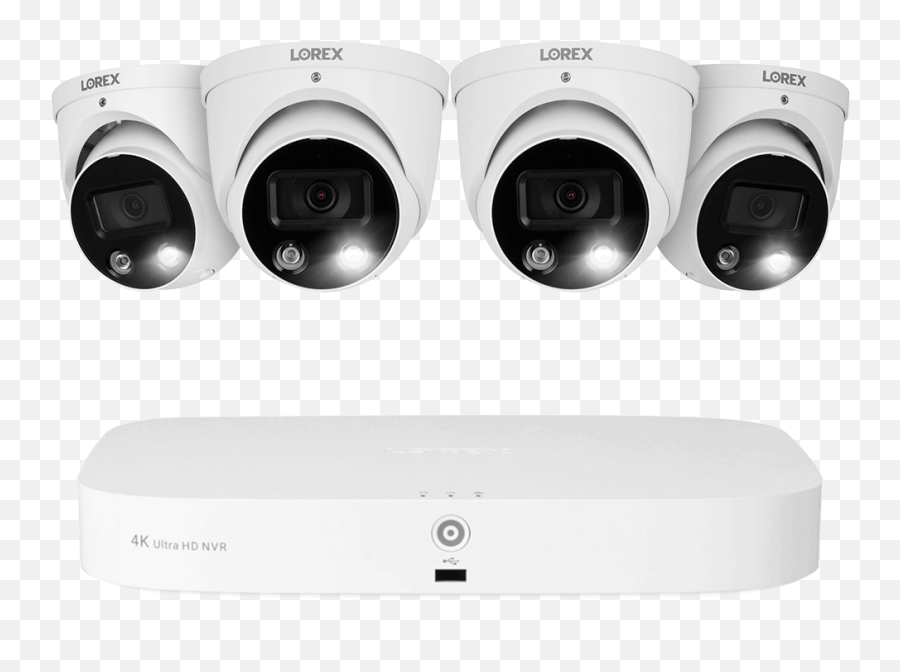 Lorex Fusion 4k 8 - Channel 2tb Wired Nvr System With 4 Dome Cameras 2k Wifi Video Doorbell And Smart Sensor Kit Lorex Png,Flat Fusion Icon Pack